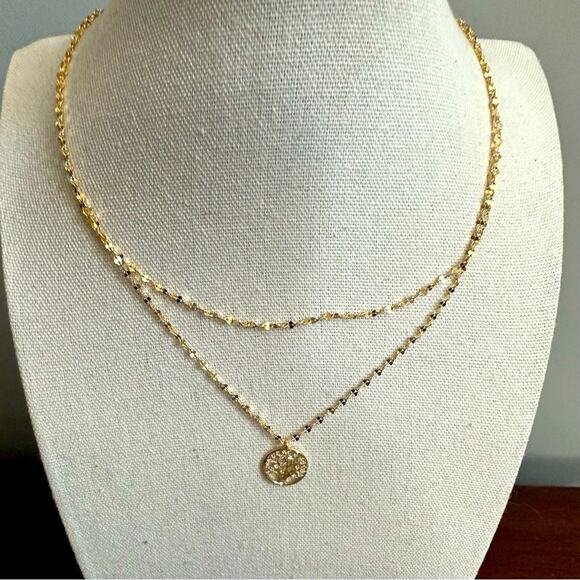 Tabitha Webb Tree Of Life Necklace NIB 925 Gold Vermeil chain Minimalist 17" - Picture 13 of 13